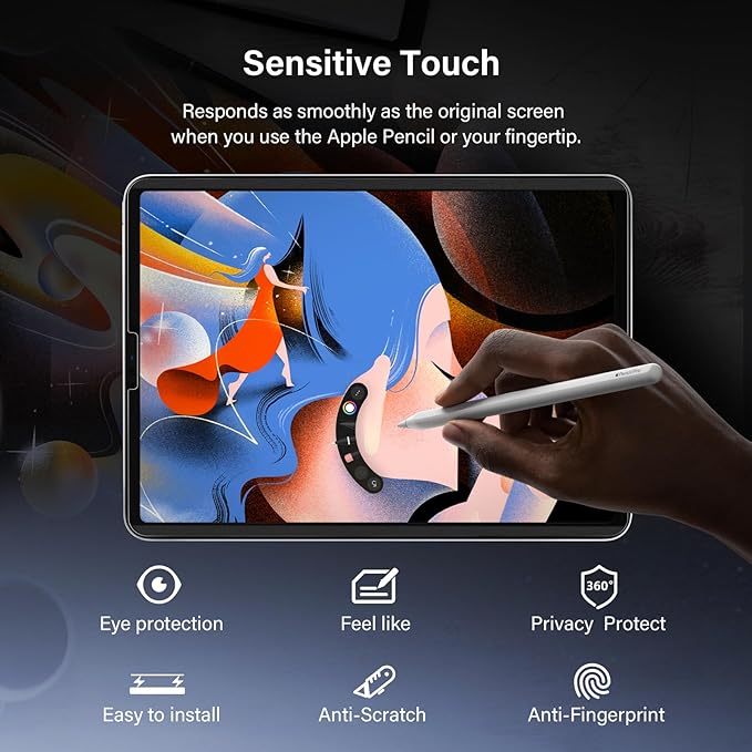 Magnetic 360° Privacy Screen Protector Compatible with iPad A16 (10th/11th Generation) 10.9/11 Inch 2022/2025, Anti Glare Shield Anti Blue Light Filter, Bubble-Free Film Easy Install Black Guard