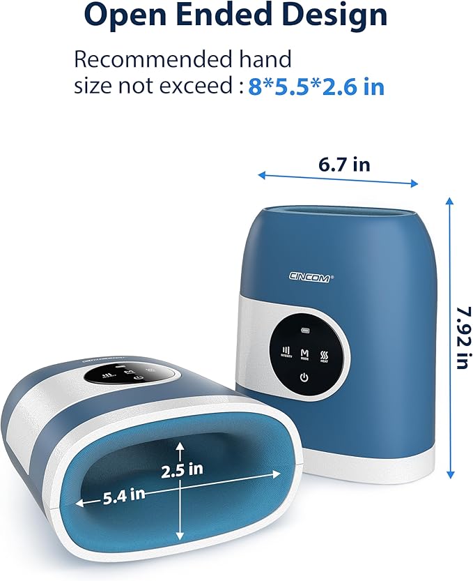 CINCOM Upgraded Hand Massager with Heat and Compression for Arthritis and Carpal Tunnel - Cordless & Rechargeable, Gifts for Women