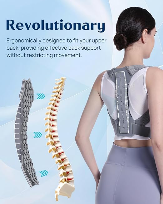 OFIR Revolutionary Upper Back Brace Posture Corrector for Women & Men, Back Straightener Posture Corrector for Men, Support Shoulder Neck and Spine for Scoliosis, Hunchback.