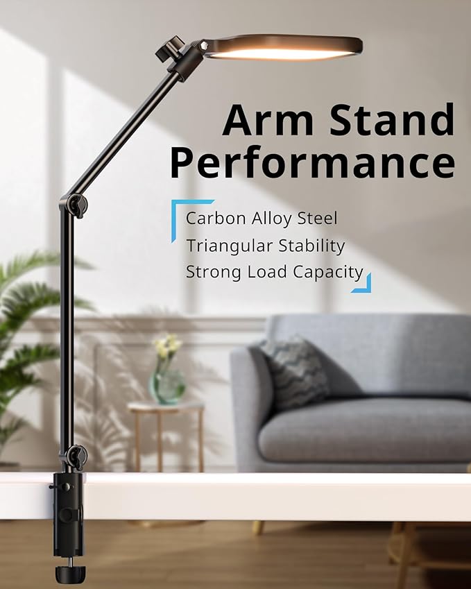 UBeesize Streaming Light (1 Pack), 8" Ring Light for Desk with Clamp and Adjustable Arm, Zoom Lighting for Computer, Video Conference Lighting for Home Office, Video Calls, Streaming, Podcasting