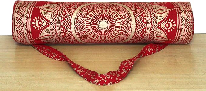 ICC Black Gold Mandala Full-Zip Exercise Yoga Mat Carry Bag Gym Beach Pilates Carrier Bags Hippie Mandala Indian Cotton Bag