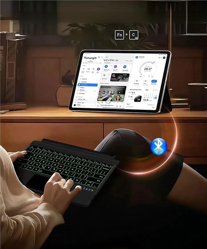 Keyboard for Surface Go 4/Go 3 /Go 2/Go, Portable Type Cover for Surface Go, 7-Color Backlit, Ultra-Slim Wireless Keyboard with Multi-Touch Trackpad,Wine Red