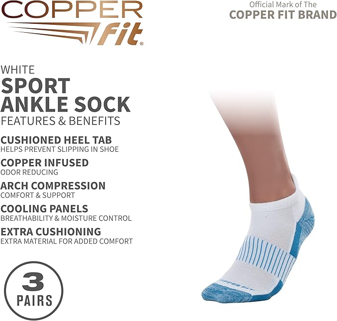 Copper Fit Ankle Length Sport Socks