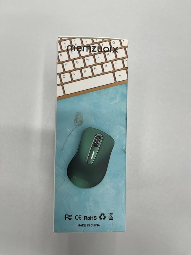 memzuoix 2.4G Wireless Mouse, 1400 DPI Computer Mice USB Receiver, Portable Wireless USB Mouse Battery Powered Cordless Mice for Laptop, PC, Desktop, 5 Buttons (Dark Green)