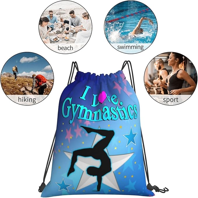 Gymnastics Drawstring Backpack Gym String Bag Drawstring Sackpack Sport For Womens Mens