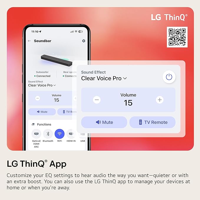 LG S60T 3.1 ch. Soundbar with Wireless Subwoofer, Dolby Audio, TV Synergy, Wow Interface, AI Sound Pro (2024 Model)