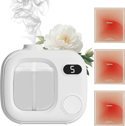 Smart Wireless Aromatherapy Diffuser Ultrasonic Essential Oil Diffuser for Home Large Rooms Bathroom Hotel Office Car - Cordless with 5 Mist Levels Waterless Difusor Aroma 360 Fragrance Machine