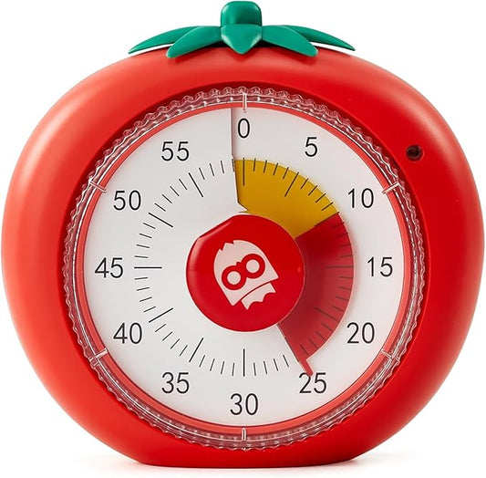 Visual Timer for Kids, 60-Minute Countdown Timers for Classroom Office Kitchen with Silent Operation, Kids Timer for Teaching with Cute Design, 4-Color Zone Pattern Pomodoro Timers