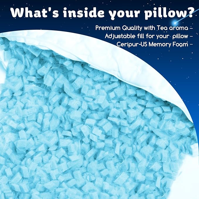 Cooling Side Sleeper Pillow for Neck and Shoulder Pain, Luxury Shredded Memory Foam Pillows for Sleeping, Firm Bed Pillows Queen Size Set of 2- Adjustable Queen Size- Washable Cover Original White