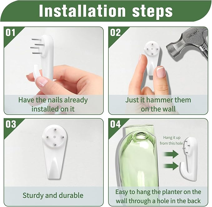 Wall Hanging Planter Propagation Station for Indoor Plants Glass Vase Air Plant Holder for Bathroom Living Room