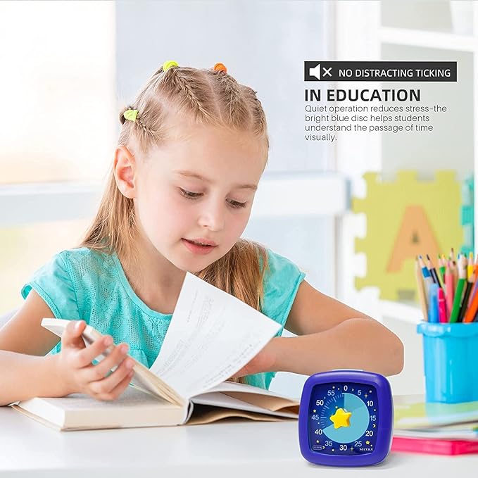 Secura 60-Minute Visual Timer, Silent Study Timer for Kids and Adults, Time Clocks, Time Management Countdown Timer for Teaching (Starry Sky)