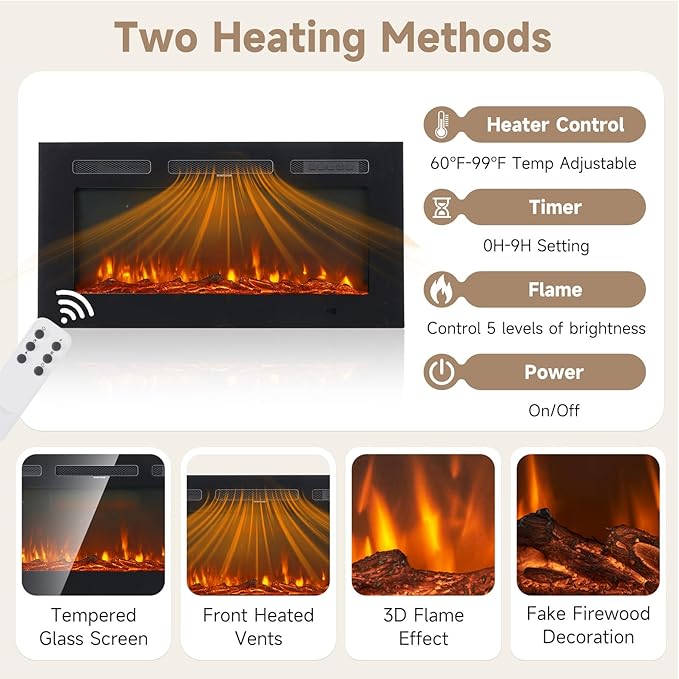 Luxury 70" Fluted Fireplace TV Stand, Modern Chic Entertainment Center for TVs Up to 80", TV Console for Living Room, Media Cabinet with Storage,70 Inch, Oak