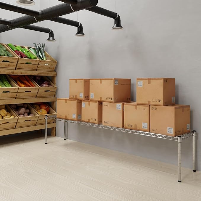 14" Deep x 72" Wide x 14" Height Wire Shelving Kit | 1-Tier | NSF Commercial Storage Rack Unit