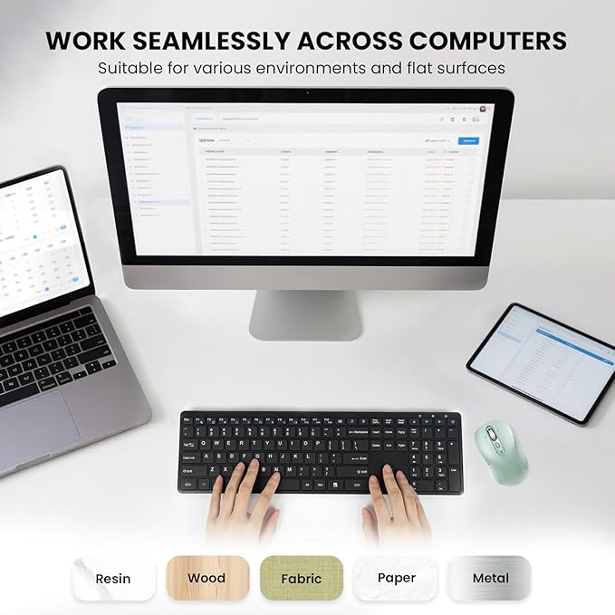 Wireless Bluetooth Mouse for Laptop,USB+BT×2,Quiet Ergo Computer Mouses,Metal 4-Way Super Scrolling,± 3200 DPI,Rechargeable,10 Button,Plug&Play,Multi Device Cordless Mice for iPad,Tablet,Mac,PC(Green)