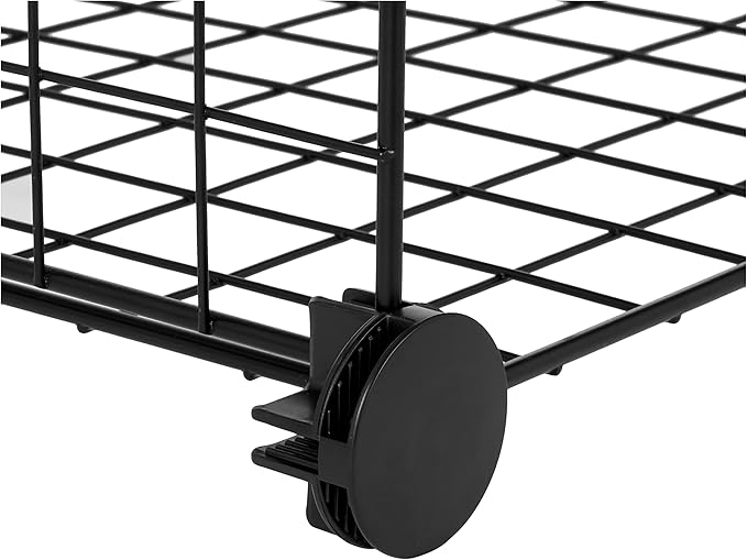 Amazon Basics 6 Storage Shelves with 6 Cube Wire Grid, Stackable Cubes, Black, 14" D x 14" W x 14" H