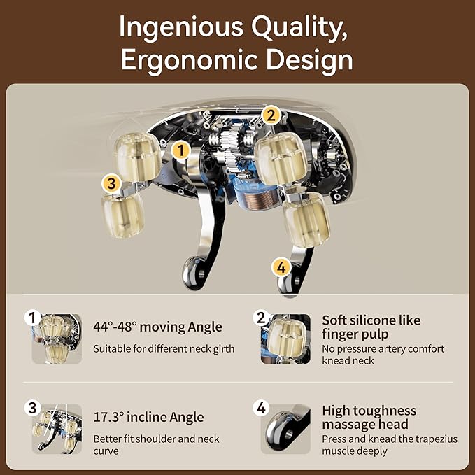 Shiatsu Neck and Shoulder Massager With Heat for Pain Relief, Deep Tissue Back Massager, Portable for Neck and Back, Gifts for Men and Women (Black With Leather Handbag)