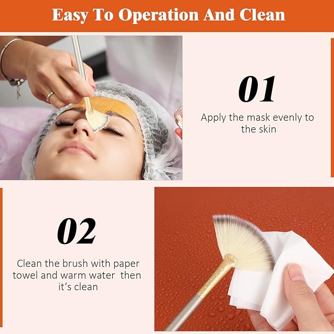 9 Pieces Facial Fan Mask Brushes, Soft Facial Applicator Brushes Tools for Peel Glycolic Makeup for Mud Cream(Blue, Purple, Champagne)