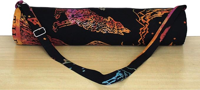 ICC Black Gold Mandala Full-Zip Exercise Yoga Mat Carry Bag Gym Beach Pilates Carrier Bags Hippie Mandala Indian Cotton Bag