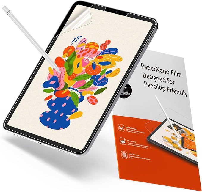 KCT 2 Pack Paperfeel Screen Protector Compatible with iPad Pro 11 Inch (2022&2021&2020&2018) / iPad Air 5th&4th (10.9 inch, 2022&2020) Matte for Drawing, Anti Glare and Easy Installation