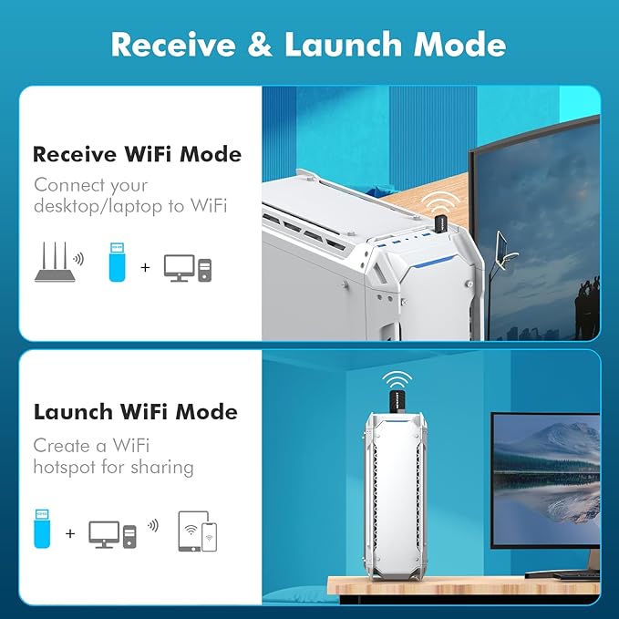 NEWFAST AC1300 USB WiFi Adapter for Desktop PC NF-U323V2, 2.4G/5G Dual Band Wireless Network Adapter,WPA3, MU-MIMO, Nano WiFi Dongle Supports Windows 8/8.1/10/11(64bit),Mac 10.11-10.15