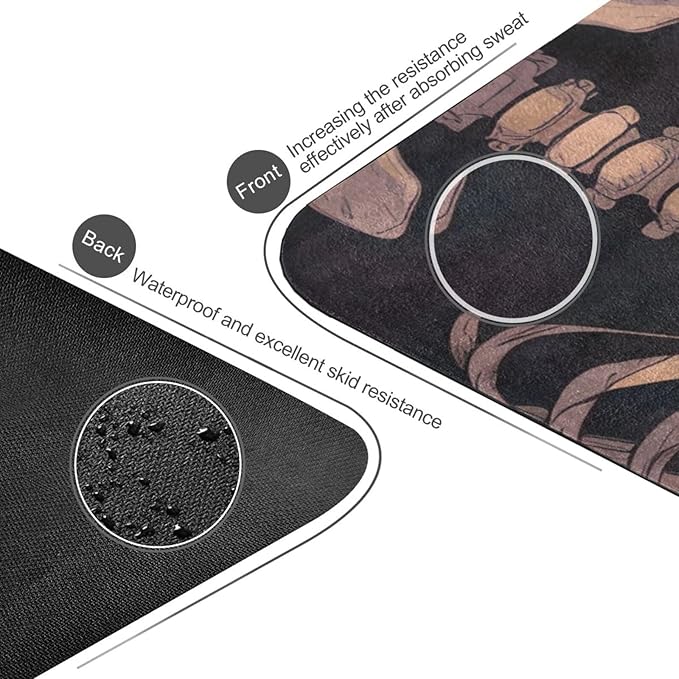 Funny Halloween Skeleton Yoga Mat, 71 x 26 Inch Non-slip Yoga Mats Folding Travel Exercise Mat Indoor Outdoor Gym Pilates with Storage Bag for Women Men