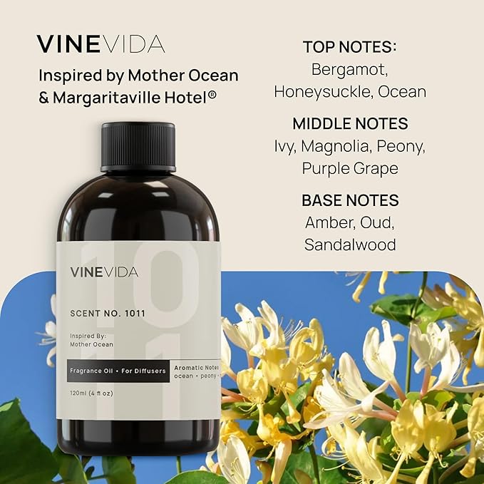 VINEVIDA (16oz) Hotel Fragrance Collection Diffuser Oil - Hotel Scents Diffusers for Home - Cold Air Diffuser Oil - Hotel Scent Essential Oil - Scent No.1011 Inspired by Mother Ocean