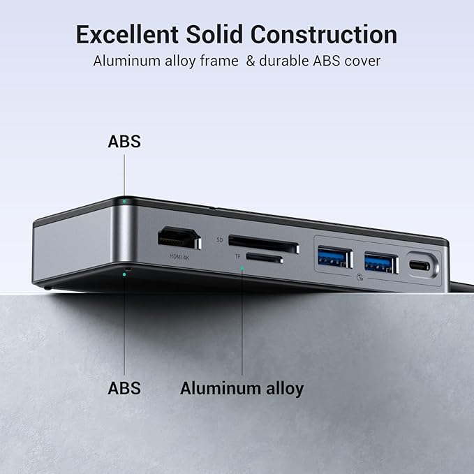 GiGimundo GM28P M.2 NVMe SSD Docking Station - 10Gbps Multi Ports Portable USB-C Hub, PD100W, HDMI 4K 60Hz, SD Card Reader, M.2 Dock for Laptop Mac, Black