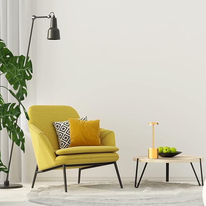 LED Cordless Table Lamps Set of 2,5000 mAh Rechargeable Table lamp,3 Color Stepless Dimming Portable Outdoor Table Lamp,Table Light for Party/Restaurant/Cafe/Patio.(Gold)