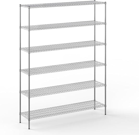 18" Deep x 72" Wide x 96" Height Wire Shelving Kit | 6-Tier | NSF Commercial Storage Rack Unit