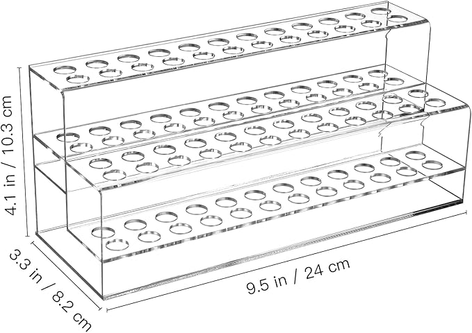 Cabilock 2 Tier Acrylic Pen Display Stand, 48-Slots Colored Pencil Organizer, Clear Display Stand Holder for Eyebrow Makeup Brush, Rack Organizer for Home Office Desk School Supplies