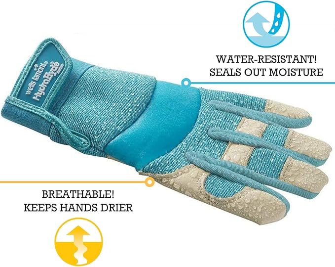 Wells Lamont Women's Hybrid Work/Gardening Gloves | Water-Resistant HydraHyde Leather | Medium (3204M)