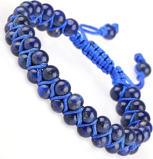 MASSIVE BEADS Double Layer Natural Chakra Healing Power Crystals Macrame Bracelet Yoga Stone Beads Gemstone Meditation Relax Anxiety Bangle for Unisex Women Men