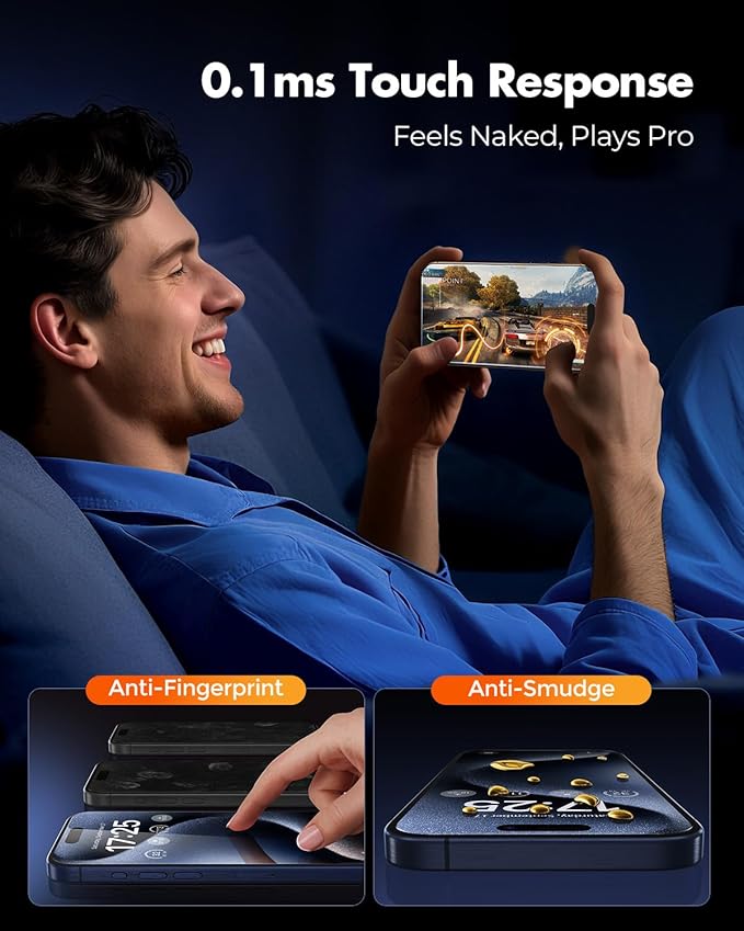 UNBREAKcable Screen Protector for iPhone 15 Pro, Pull-To-Protect Easy Installation, Auto Dust-Elimination, 9H+ Military-Grade Tempered Glass, Bubble-Free, Case Friendly, HD Clear, 6.1 Inch, 2 Pack