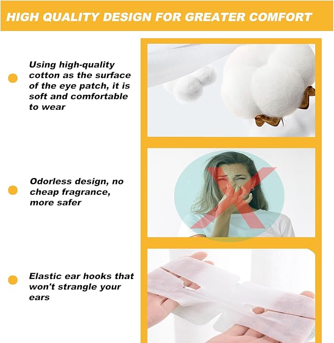 50 Packs Steam Eye Mask for Dry Eyes, Self Heated Sleep Eye Mask Disposable Warm Compress for Eyes, Relieves Dry Eye Eye Strain, Dark Circles, Puffiness,Microgroove (Chamomile