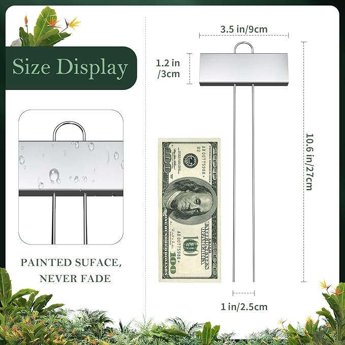 50 Pack Metal Plant Labels for Outdoor Garden Waterproof Plant Markers, Labels Garden Markers for Seedlings Herbs Vegetable Greenhouse Gifts, with Pen