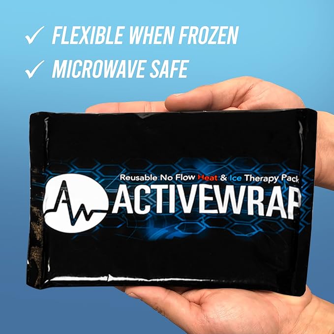 Activewrap Reusable Ice Packs for Injuries - Hot and Cold Gel Compress for Injury Recovery and Pain Relief, Soft, Flexible, Leakproof Pad for Back, Knee, Hip, & Shoulder - Large (7X 10 inches)