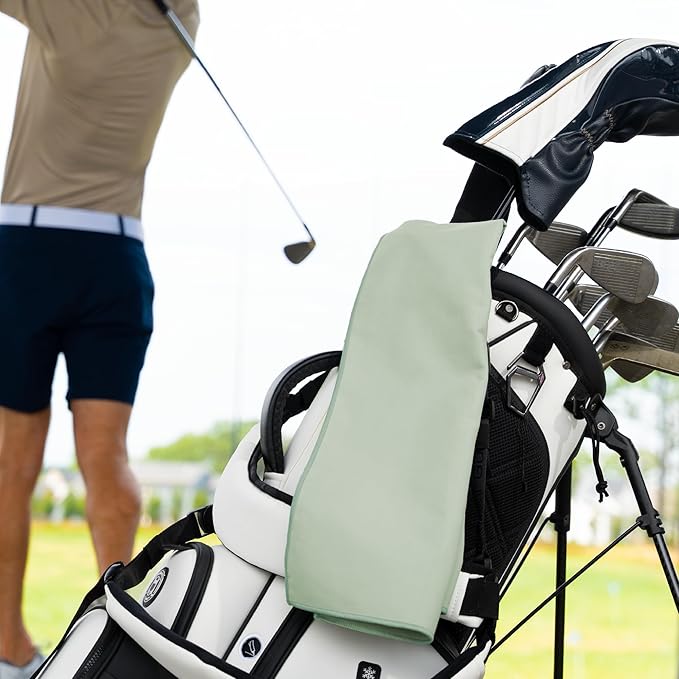 S&T INC. Gym Travel Towel, 1 Pack, Cooling Towels for Camping, Yoga, Home and Gym Bag, 1 Storage Bag Included, 12 Inch x 40 Inch, Microfiber, Sage Green