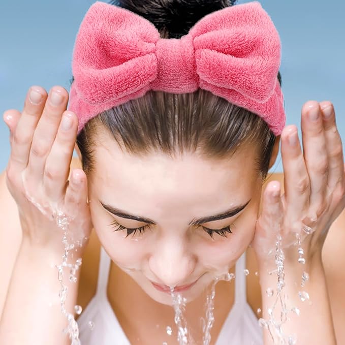 6 Pack Spa Headband for Women Skincare Makeup Headband Bow Hairband Party Favors Soft Coral Fleece Goody Bag Stuffers Christmas Stocking Stuffers for Woman Adult Teen Spa Gifts For Women Gifts Basket