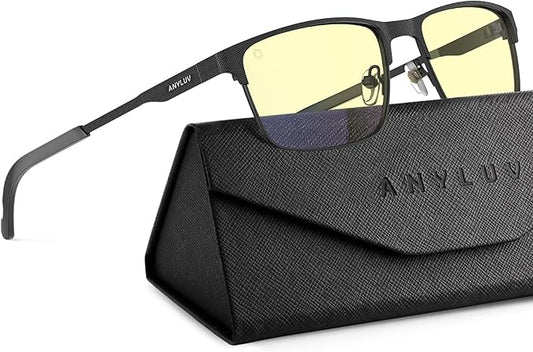 ANYLUV Blue Light Glasses for Men/Women, Lightweight Blue Light Blocking Glasses, Anti-Eye Strain Computer Glasses for Gaming