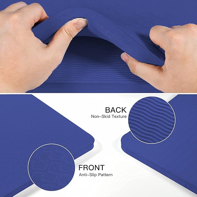 Hatha Yoga 4/5 inch TPE Yoga Mat Fitness & Exercise Mats Large Size 72"L x 32"W Non-Slip Anti-Tear For Women Men