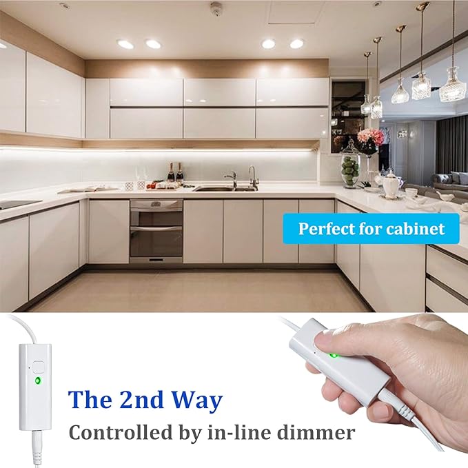 WOBANE White LED Strip Lights, Dimmable LED Light Strip Kit, 16.4ft Flexible Tape Lights for Bedroom,Kitchen,Under Cabinet,Bright 6500K Daylight, LED Mirror Lighting for Vanity Makeup Dressing Table