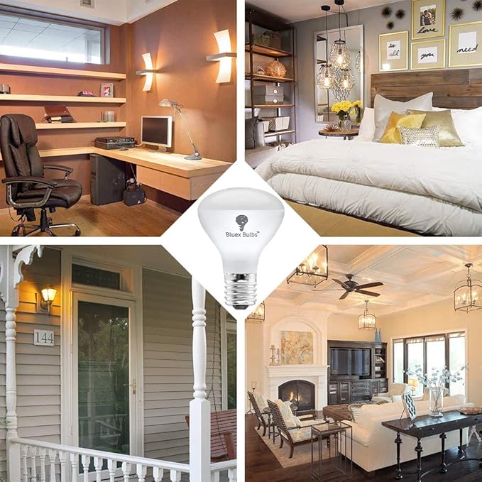 4 Pack R14 LED Bulb 4W E17 Base Mini Reflector Floodlight Light Bulb Dimmable 4000K Cool White - 40W Equivalent - e17 LED Bulb Dimmable E17 Intermediate Base Mini Light Bulbs, Curio Cabinet Light Bulb