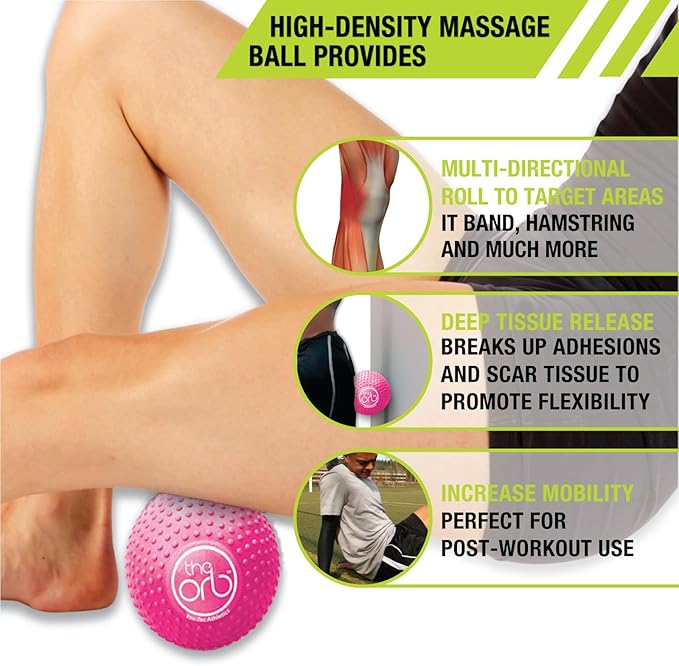 Pro-Tec Athletics Orb Massage Balls, Vary in Size and Color, Deep Tissue Massage, Muscle Relief, Promotes Flexibility, Hamstring, Quadriceps, Calf, Multi-Directional Massage Ball, Working Out