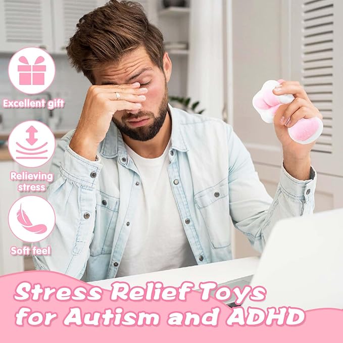 Cat Paw Squishies Fidget Toys, Ultra Soft Hand Made Squeeze Sensory Toys for Autism, Goodie Bags Stuffers Birthday