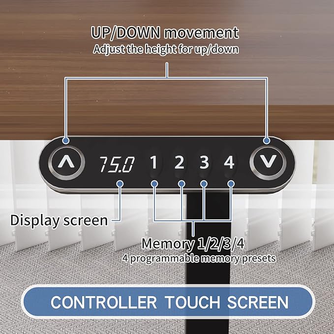 Bilbil Dual Motor Standing Desk Frame, Electric Adjustable Stand Up Base for Home and Office, Legs for 48'' to 70'' Tops (Black Frame Only)