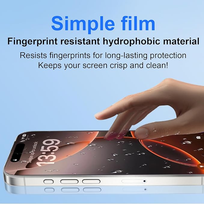 OneFish Privacy Screen Protector for iPhone 15 Pro, Full Edge Coverage 6.1" 15, Bubble Free, Easy Installation, Auto Dust-Elimination, 2 Pack