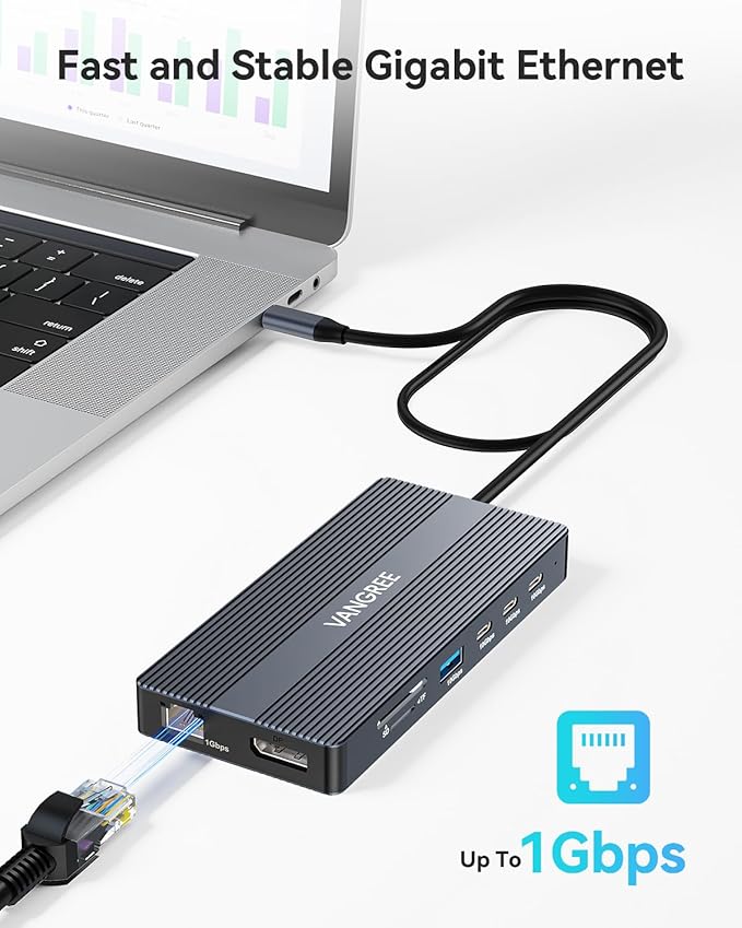 USB C Docking Station, 14 in 1 USB C Hub Multiport Adapter, Triple Display 3 Monitors with Dual 4K@60Hz HDMI+DP, 100W PD, 5xUSB A/C 10Gbps, Ethernet, SD/TF, Audio Ports for Laptop/Lenovo/Dell/HP