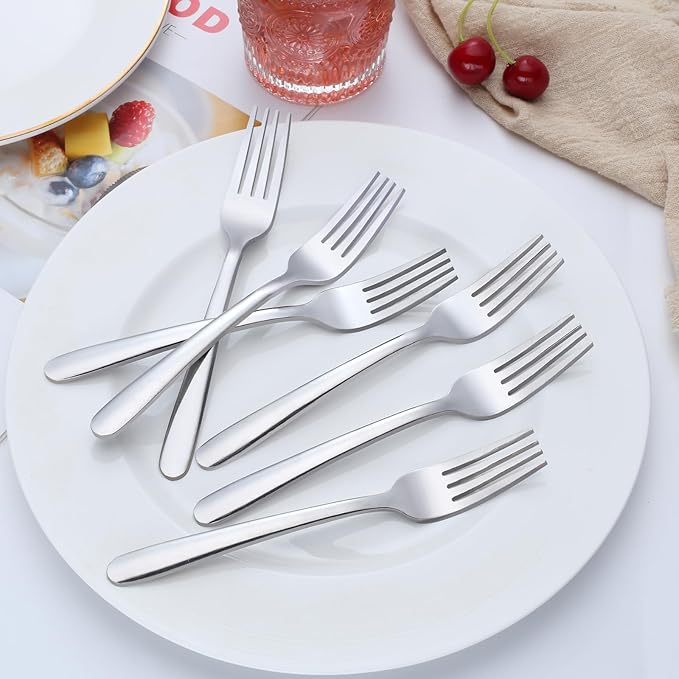 Pleafind 36-Pcs Salad Forks Set (7.1 inch), Stainless Steel Flatware Forks Silverware, Mirror Polished Dessert Forks Bulk Set, Small Metal Forks for Home, Kitchen, Restaurant, Dishwasher Safe