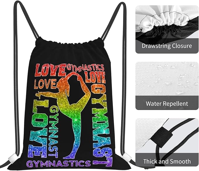 Gymnastics Drawstring Backpack Gym String Bag Drawstring Sackpack Sport For Womens Mens