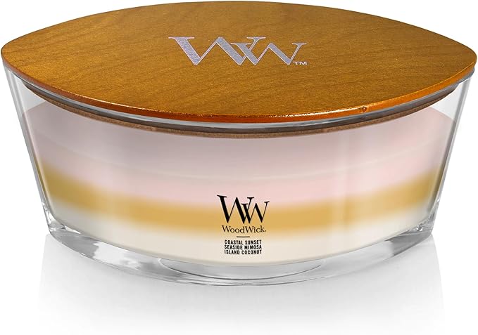 WoodWick Ellipse Scented Candle Island Getaway Trilogy 16oz | Up to 50 Hours Burn Time